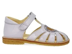 Angulus sandal lilla pastel med glimmerhjerte og lak